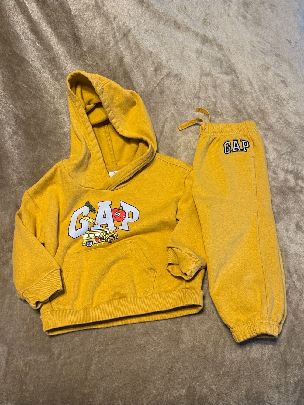 GAP Kids Mustard Yellow Hoodie & Joggers Set 18-24 m